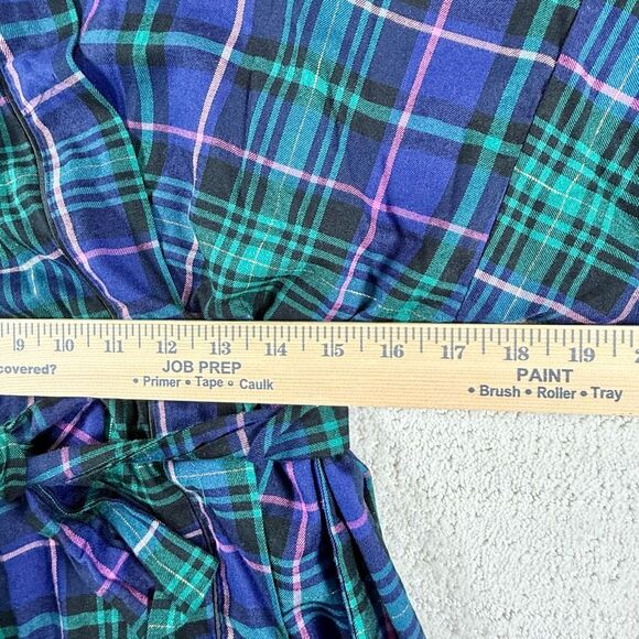Victoria’s Secret Short Flannel Robe in Blue Green Plaid - US Women’s M/L - Picture 9 of 10